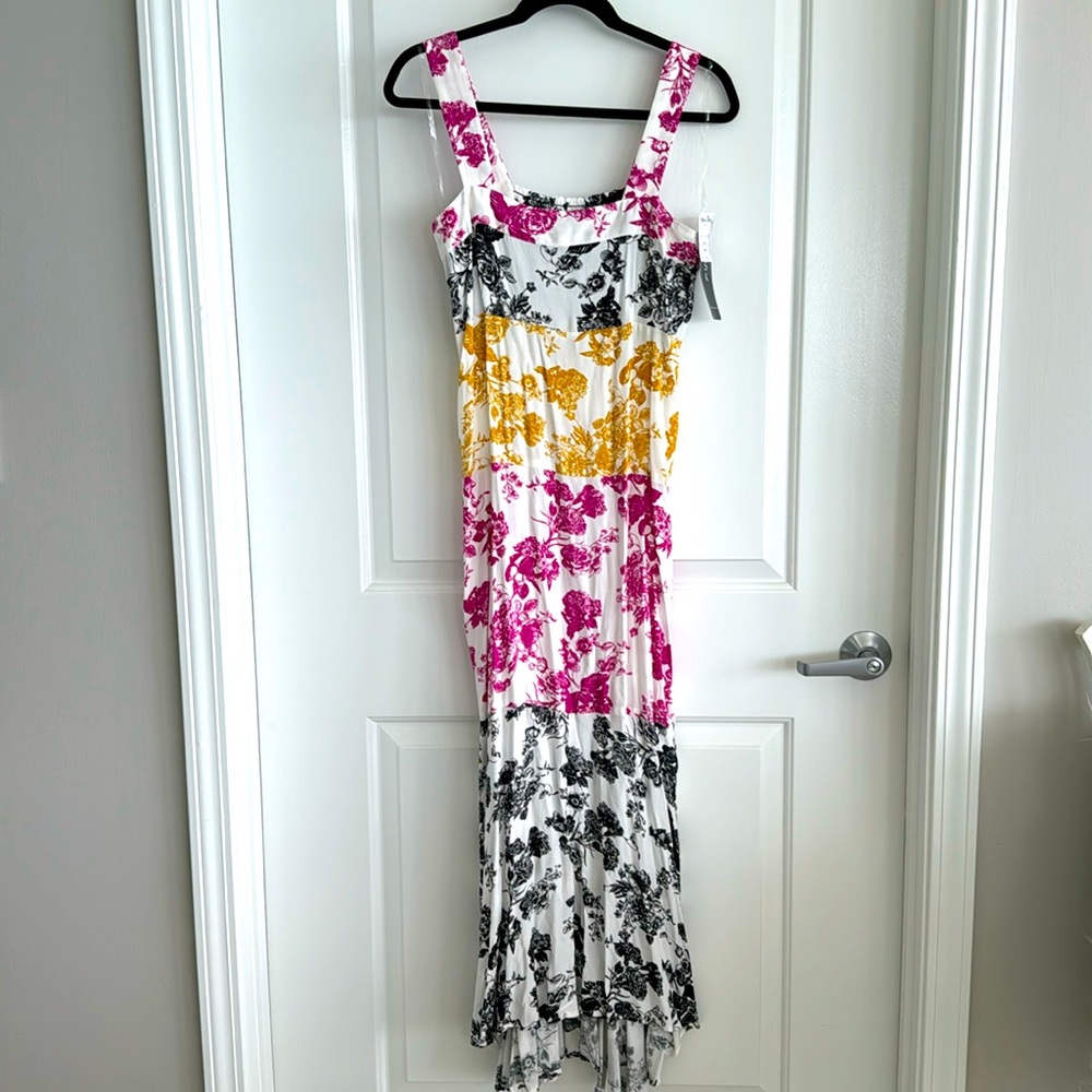 MSK Floral Tiered Maxi Dress Sz S